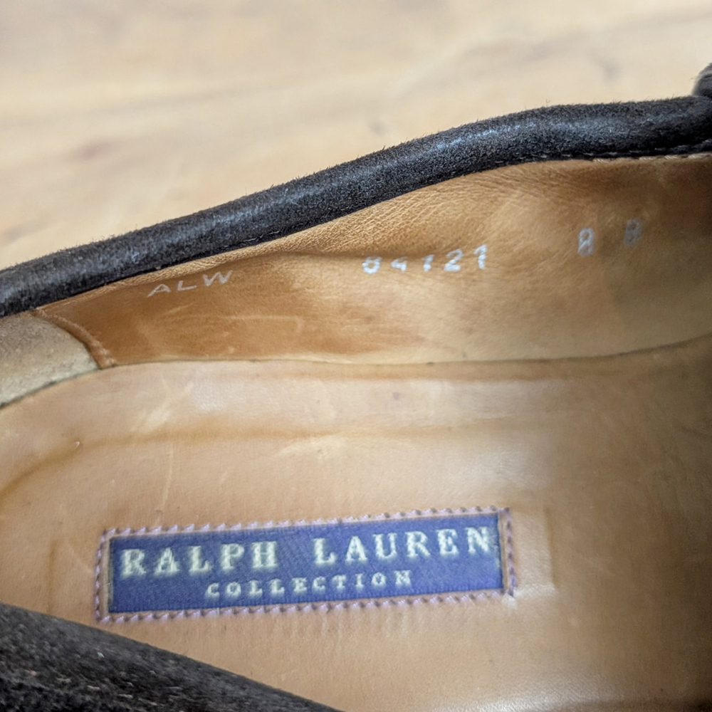 Ralph Lauren Collection Italian Made ladies' Suede Loafers 8B - Picture 2 of 8